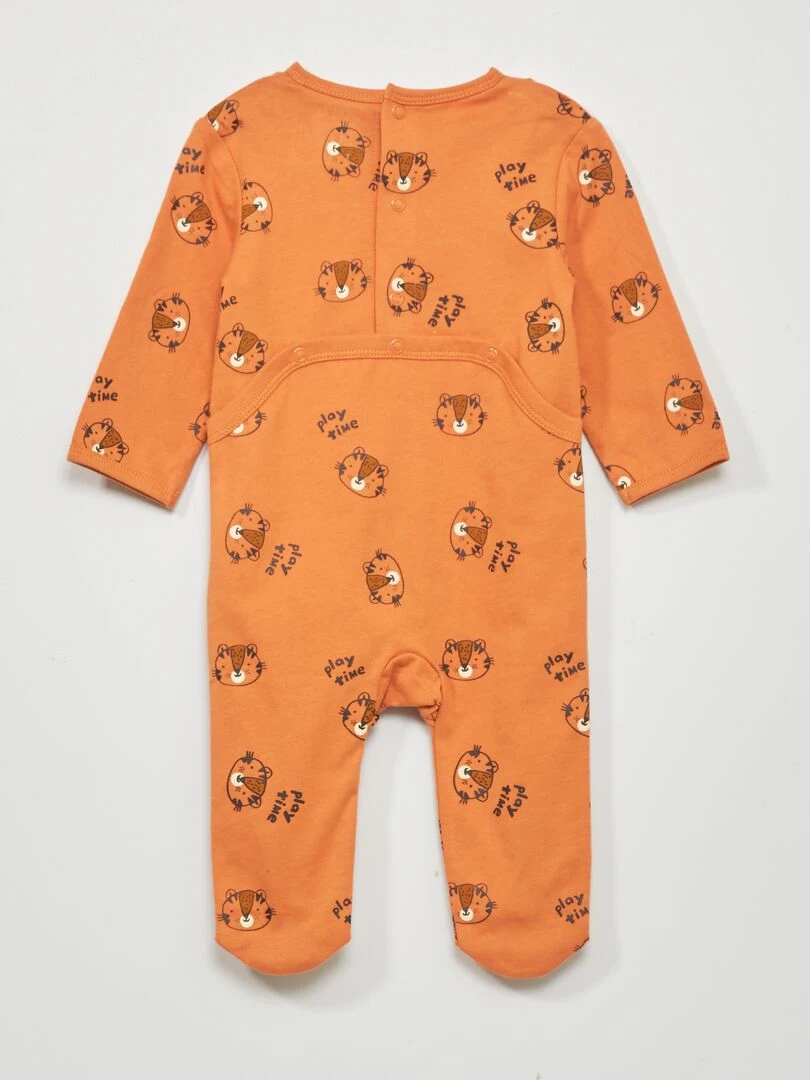 Pyjama 1 pièce imprimé   Orange
