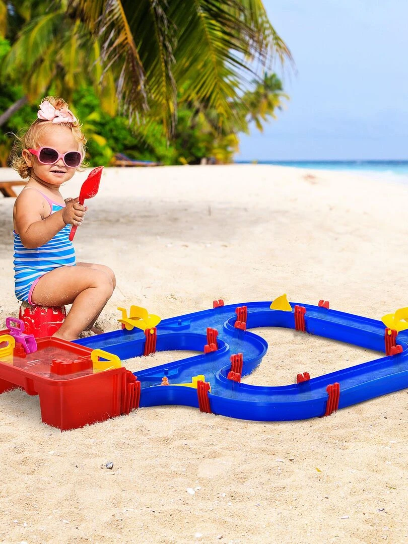 Circuit aquatique enfant   jeu plein air enfant   53 accessoires inclus   Bleu