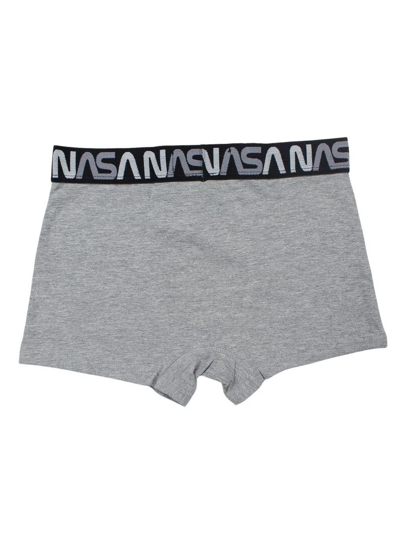 Nasa Boxer homme imprimé logo en coton Gris