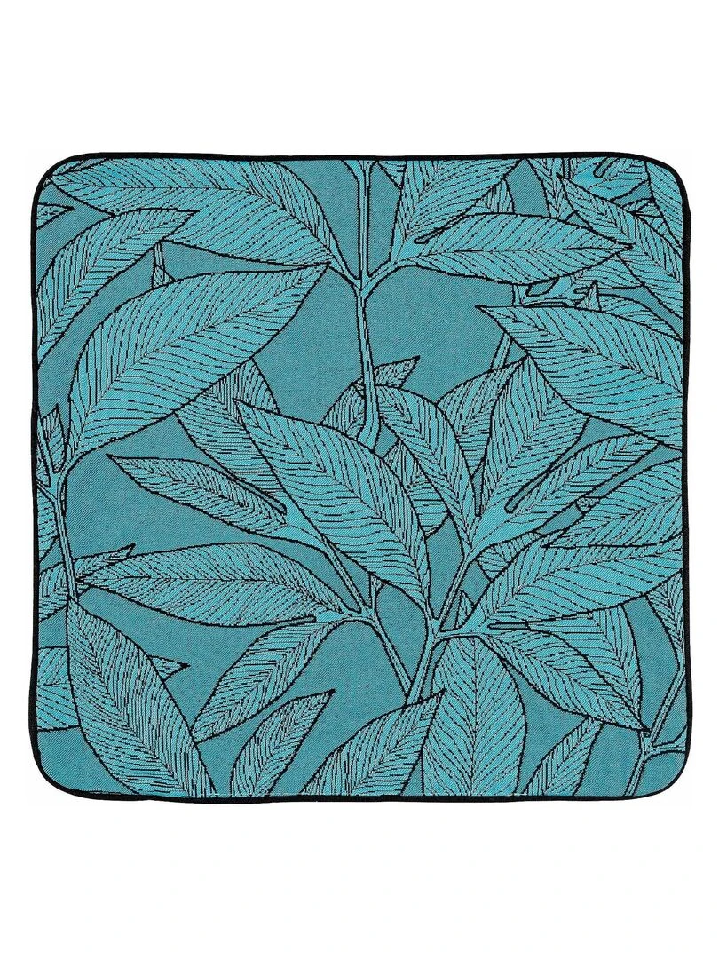Housse de coussin esprit feuillages Bleu