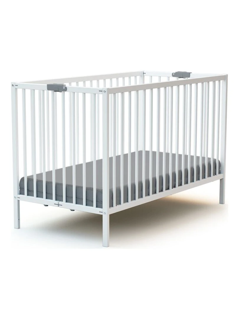 WEBABY Lit bébé pliant en bois Blanc