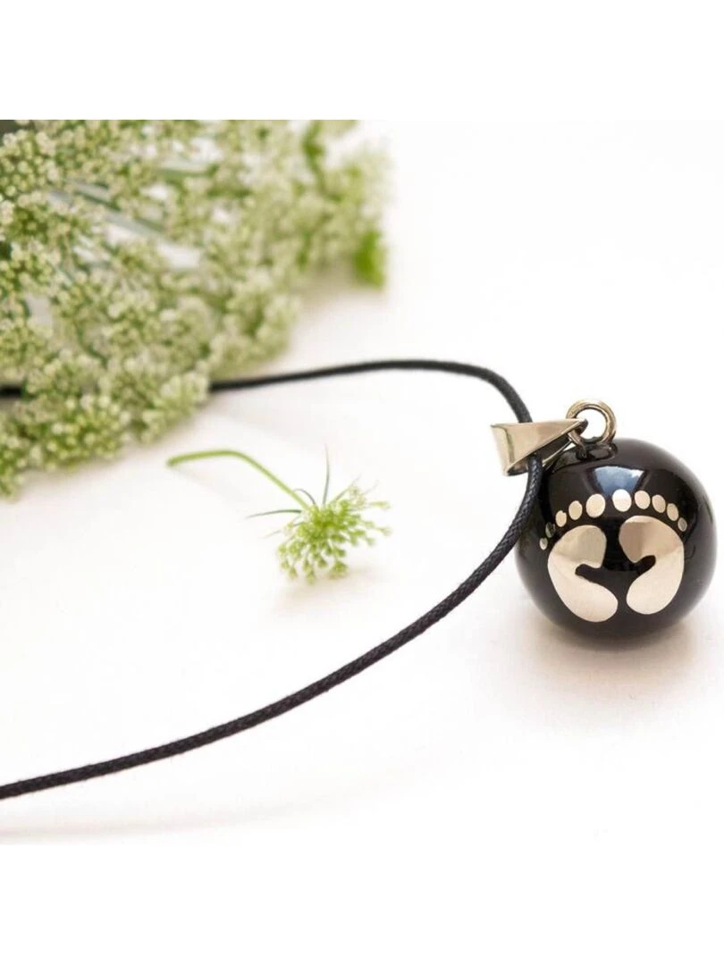 Bola de grossesse Collier   Noir avec pieds argentés   Noir