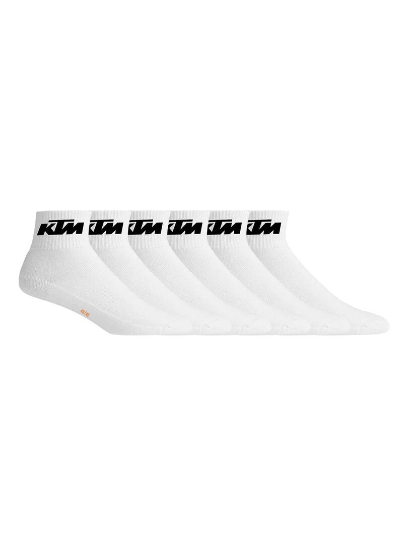 Lot de 6 Paires de Chaussettes Mid homme Ktm Blanc