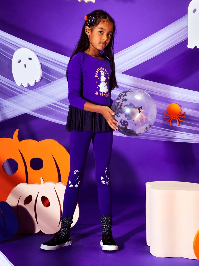 Legging long 'chat' Halloween Violet