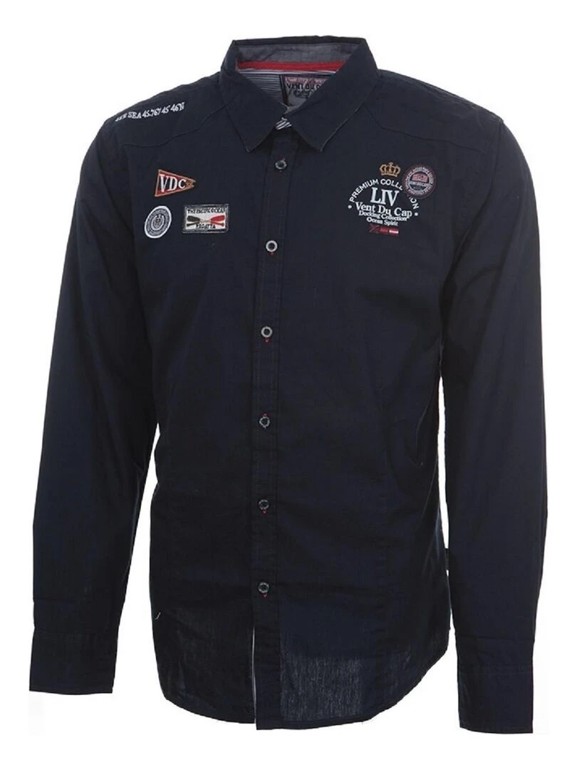 Chemise manches longues garçon ECLANVER VENT DU CAP Bleu marine