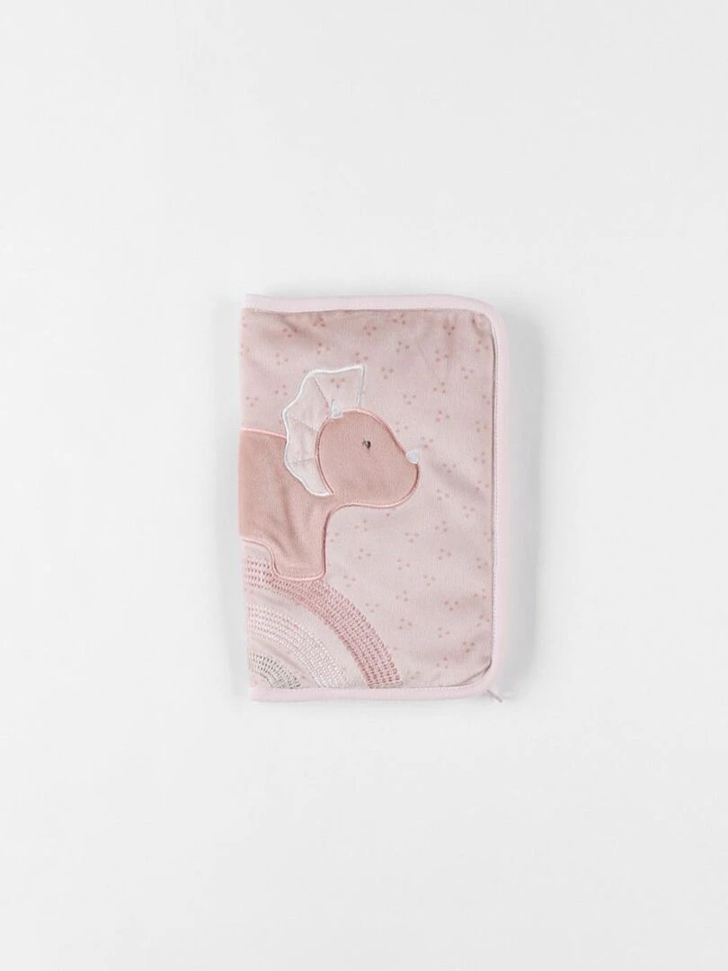 Protège carnet de santé Popsie en Veloudoux® poudré Noukie's Rose