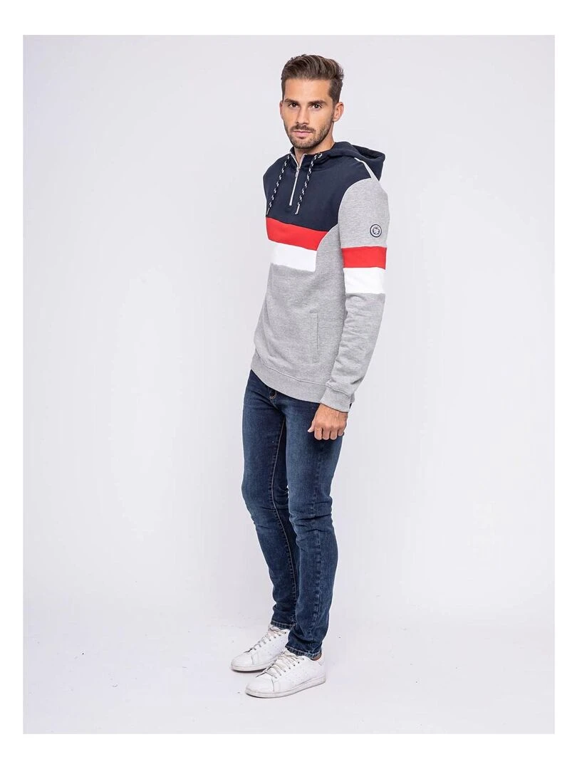 Sweat capuche pur coton WIKO   Gris