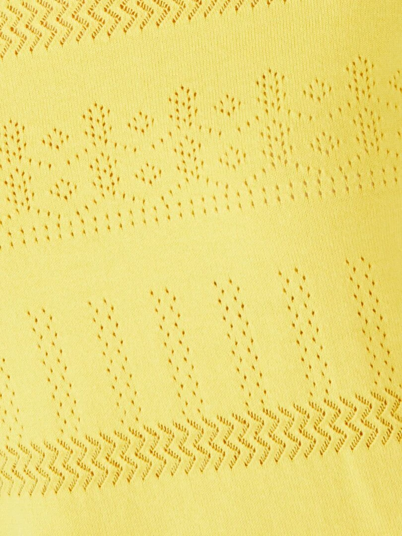 Pull ajouré en coton majoritaire   Damart   Jaune paille