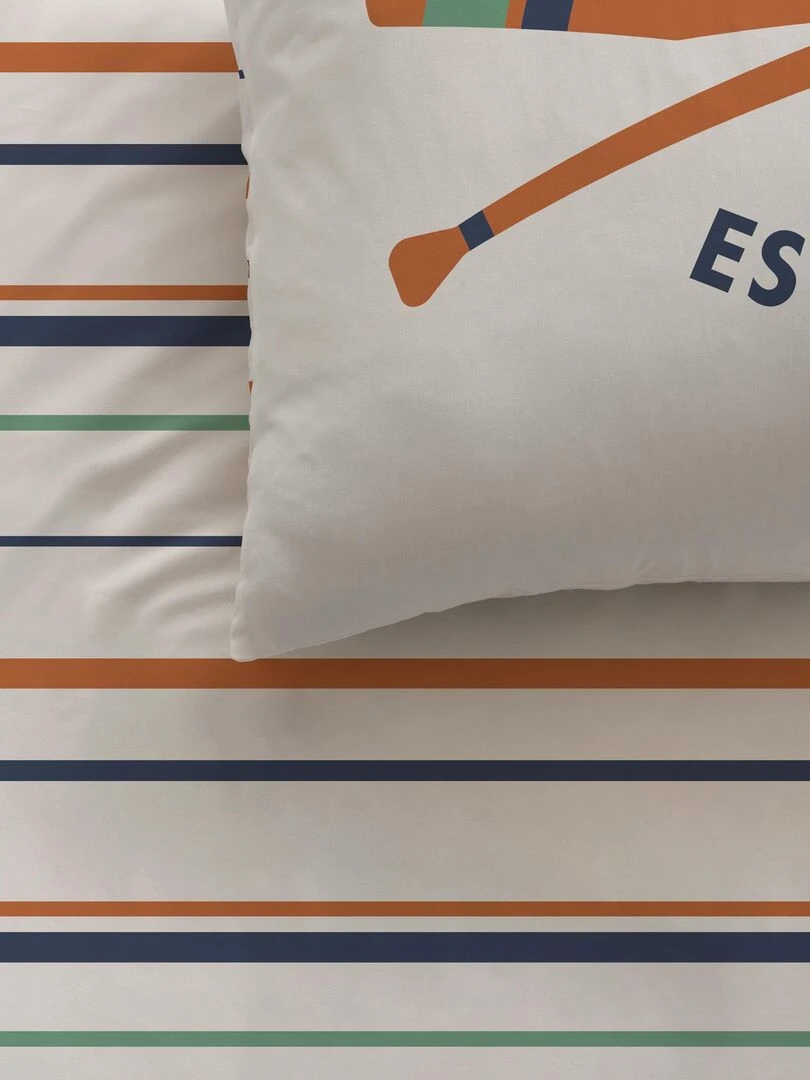 Parure de lit imprimée 100% coton SUMMER CAMP Beige
