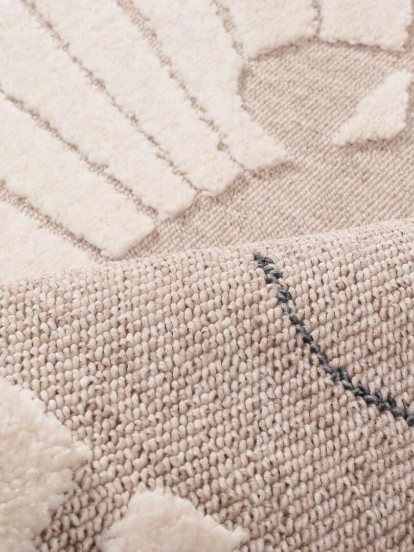 Tapis enfant LIONA en polyester doux et soyeux OEKO TEX®   Beige