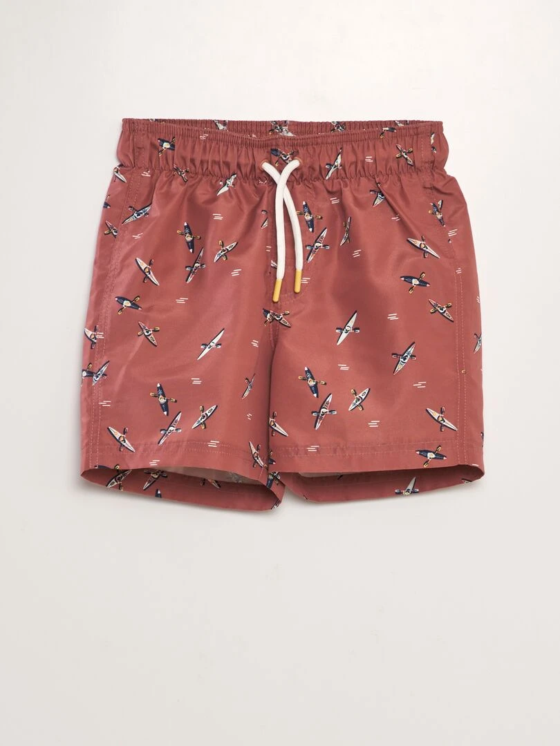 Short de bain imprimé Brique