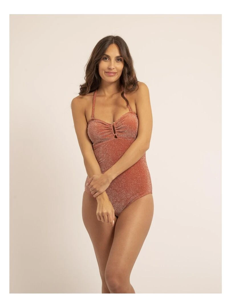 Maillot 1 pièce lurex GELISA   Rouge brique
