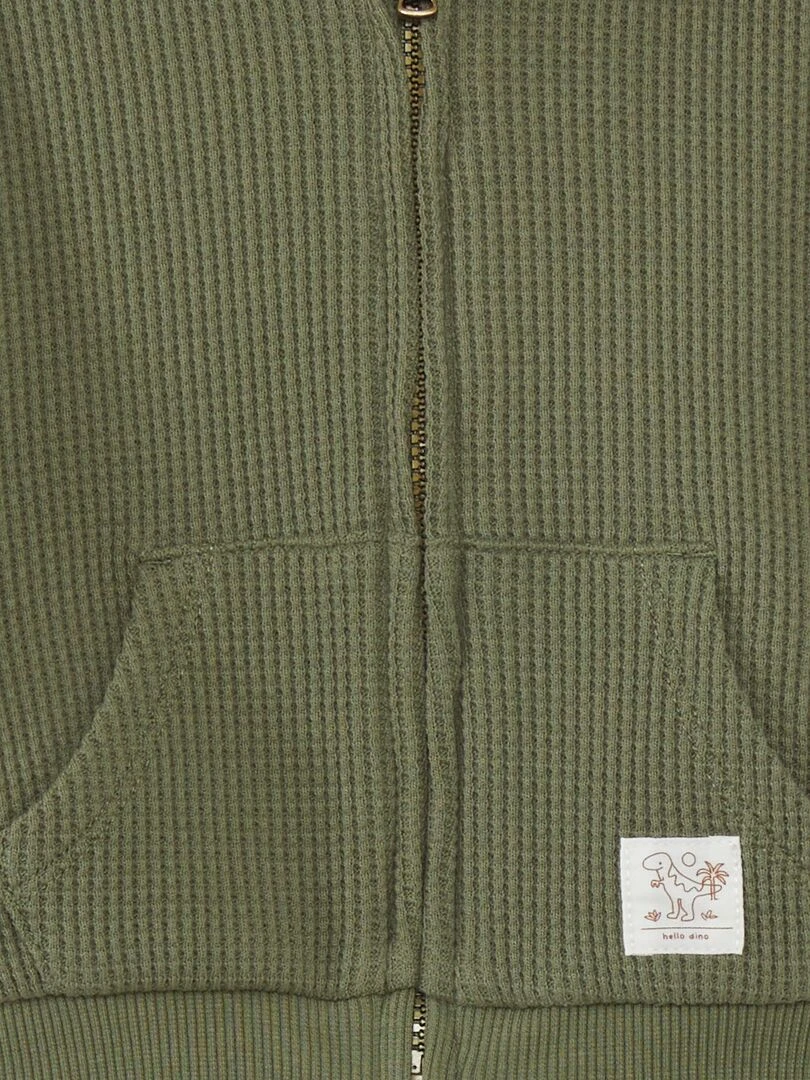 Sweat à capuche nid d'abeilles   Vert