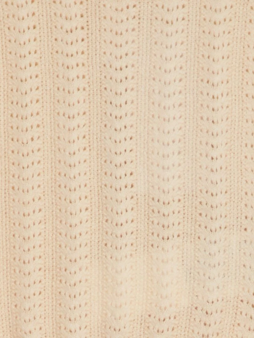 Pull ajouré à manches courtes   Ecru