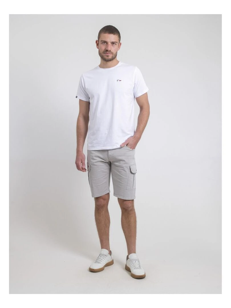 T shirt col rond pur coton NEROTEN   Blanc