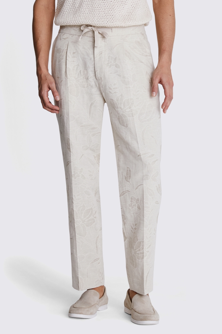 Oatmeal Floral Beach Trousers Buy Online at Moss