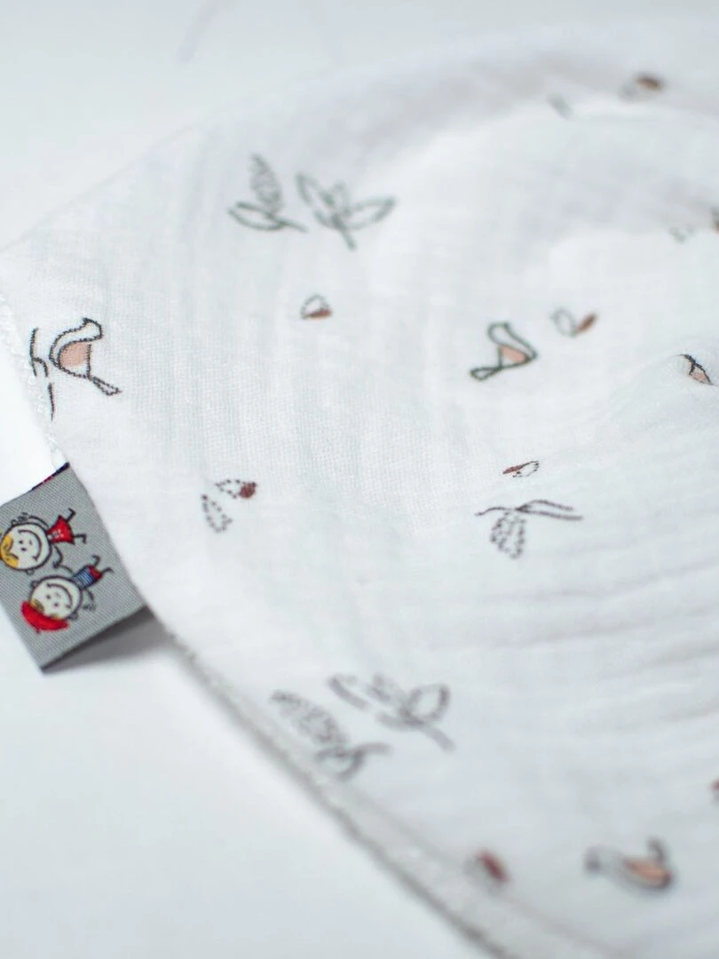 Bavoir bandana gaze de coton Melody Multicolore