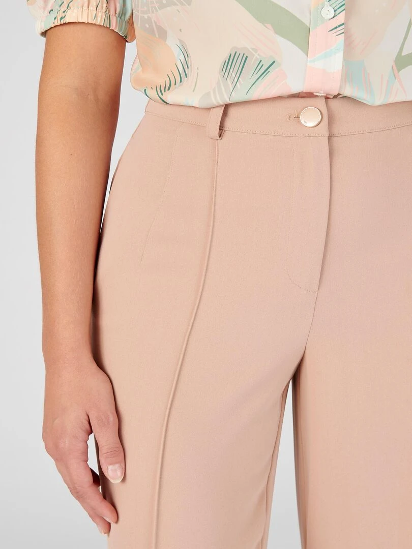 Pantalon large fluide Damart Taupe