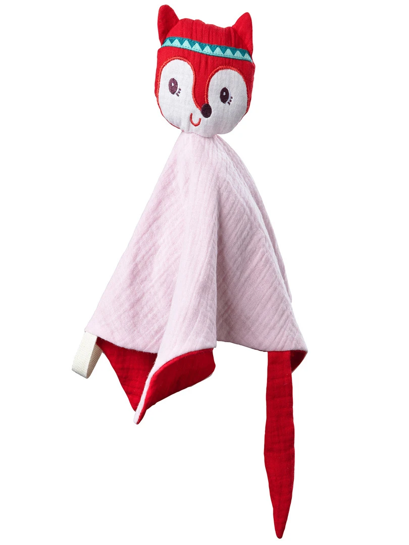 Doudou attache sucette Alice la renarde Rose