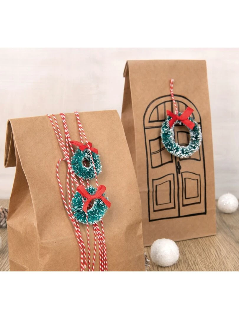 5 Couronnes de Noël miniatures Ø 3 à 5 cm Rouge