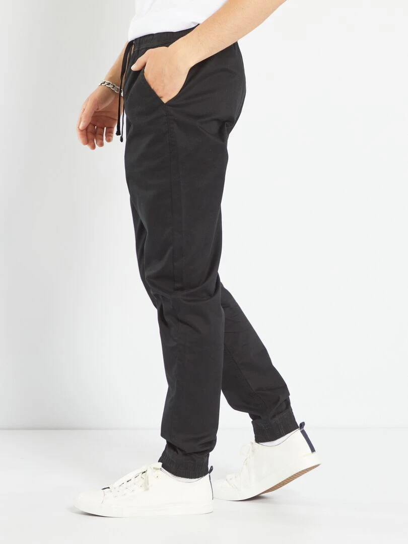 Pantalon esprit 'jogger'   noir