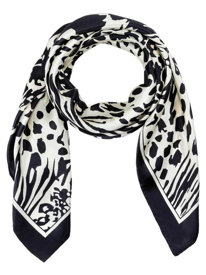 Carré de soie Premium Anija Noir