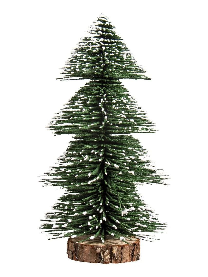 Sapin enneigé vert décoratif Miniature 20 cm Vert