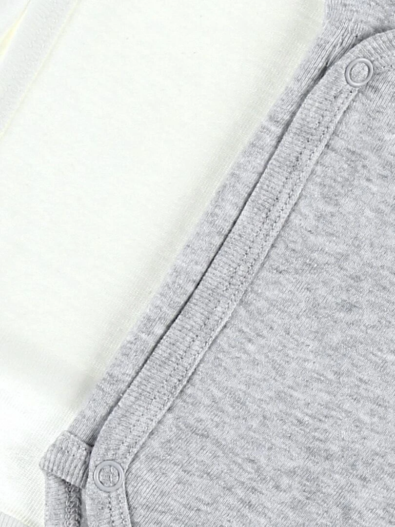 Set de 2 bodys croisés à longues manches  clair/blanc   Noukie's   Gris
