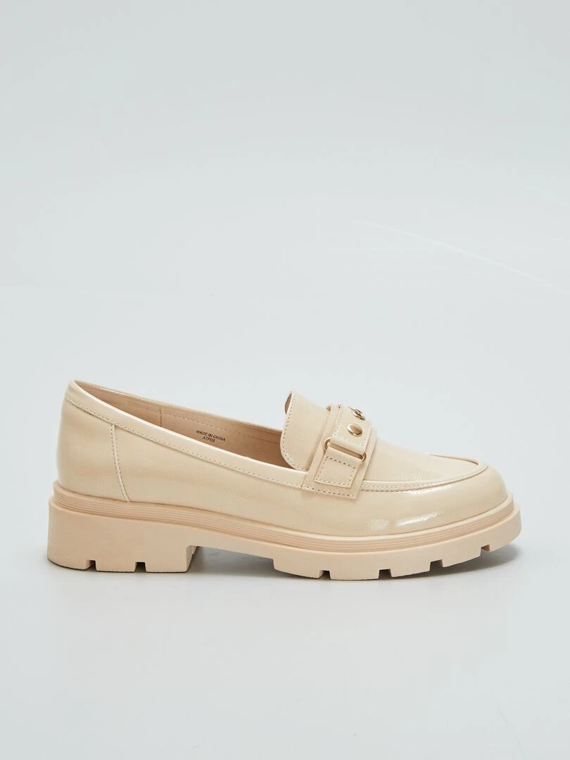 Mocassins à semelles compensées Beige