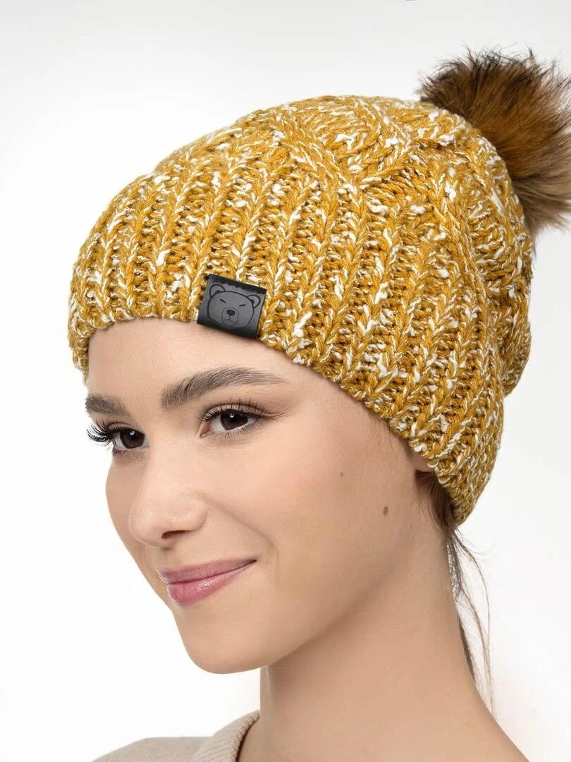 Bonnet Carla Made in UE Jaune moutarde