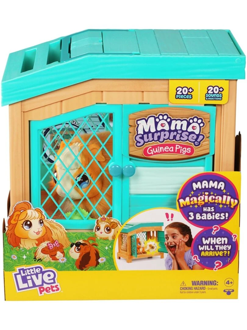 Little Live Pets Mama Surprise Maman cochon d'Inde avec cage et 3 bébés surprise N/A