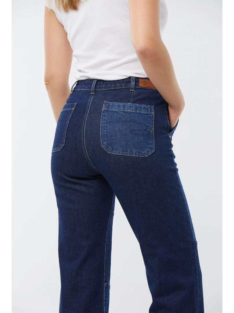 Lee Cooper   Pantalon femme coton flare JACKA   Bleu