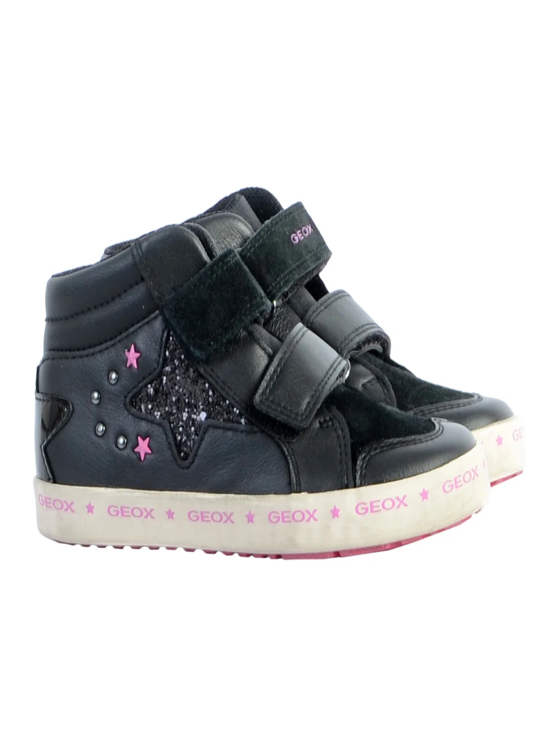 Basket Cuir Geox Enfant Kilwi   Noir
