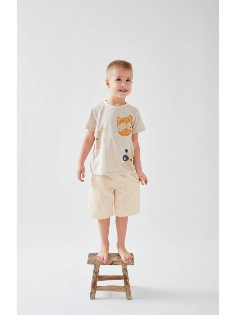 Pyjama 2 pièces en jersey  chiné/sable   Noukie's   Beige