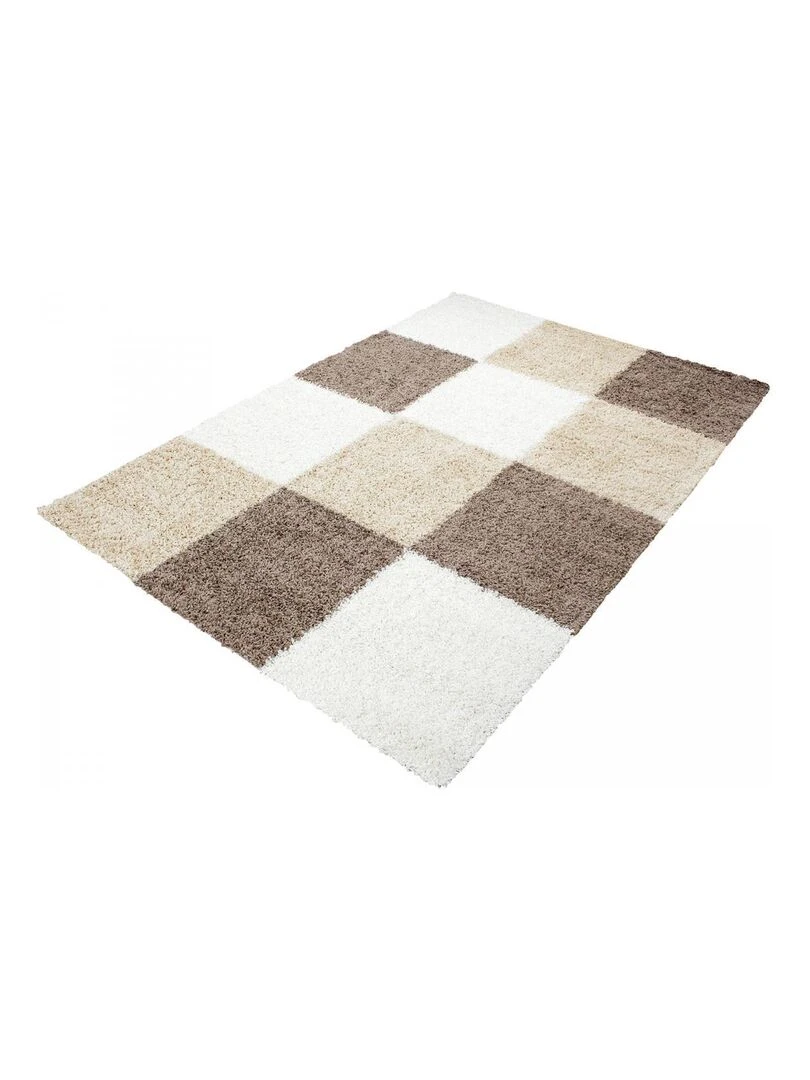 Tapis shaggy CARRÉ A OEKO TEX®   Beige