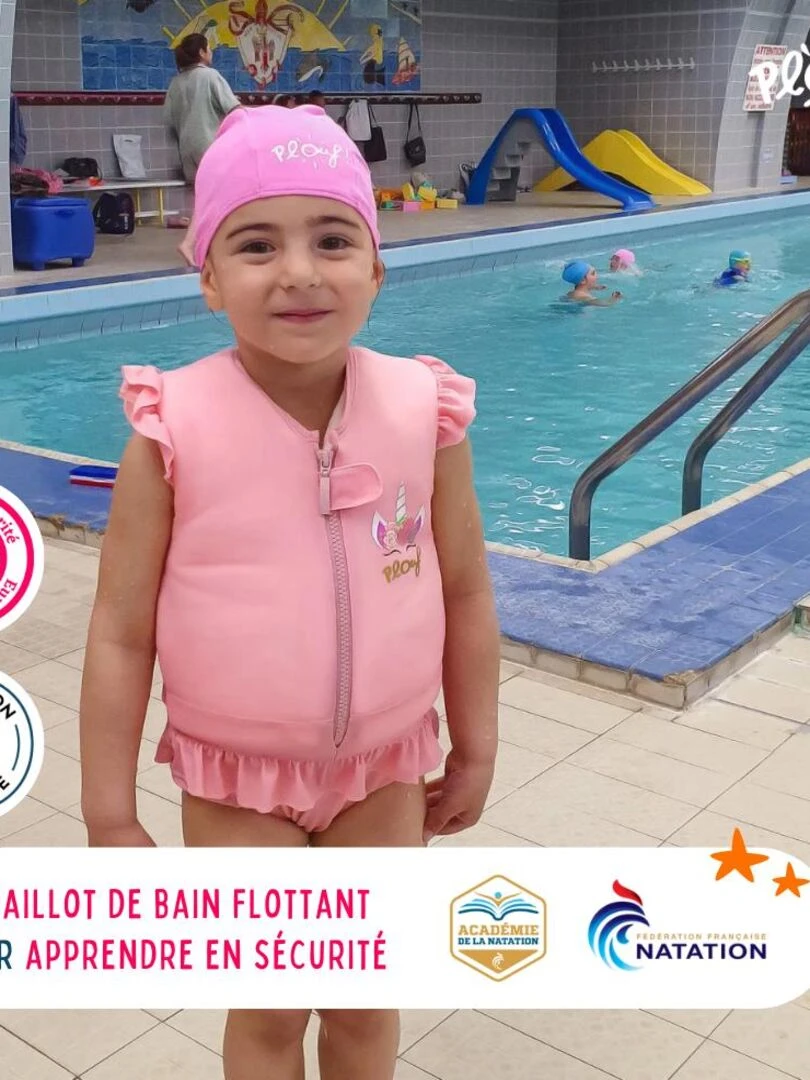 Maillot de Bain Rosy Enfant avec Flotteurs Accessoire de Natation Fille Rose pâle