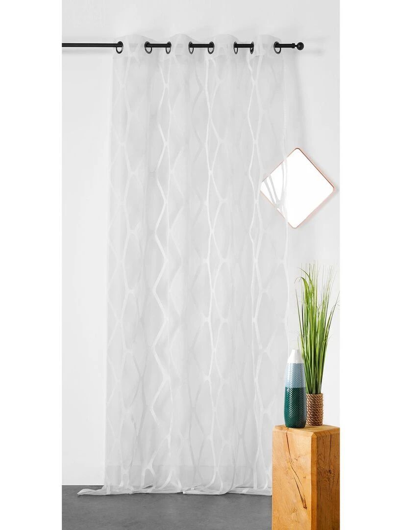 Voilage tamisant imprimé girafe Beige