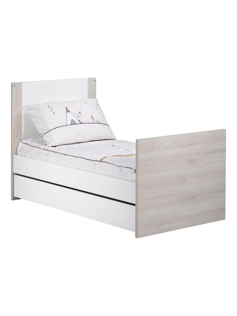 Tiroir de lit Little Big Bed 140x70 en bois blanc   SAUTHON   Blanc