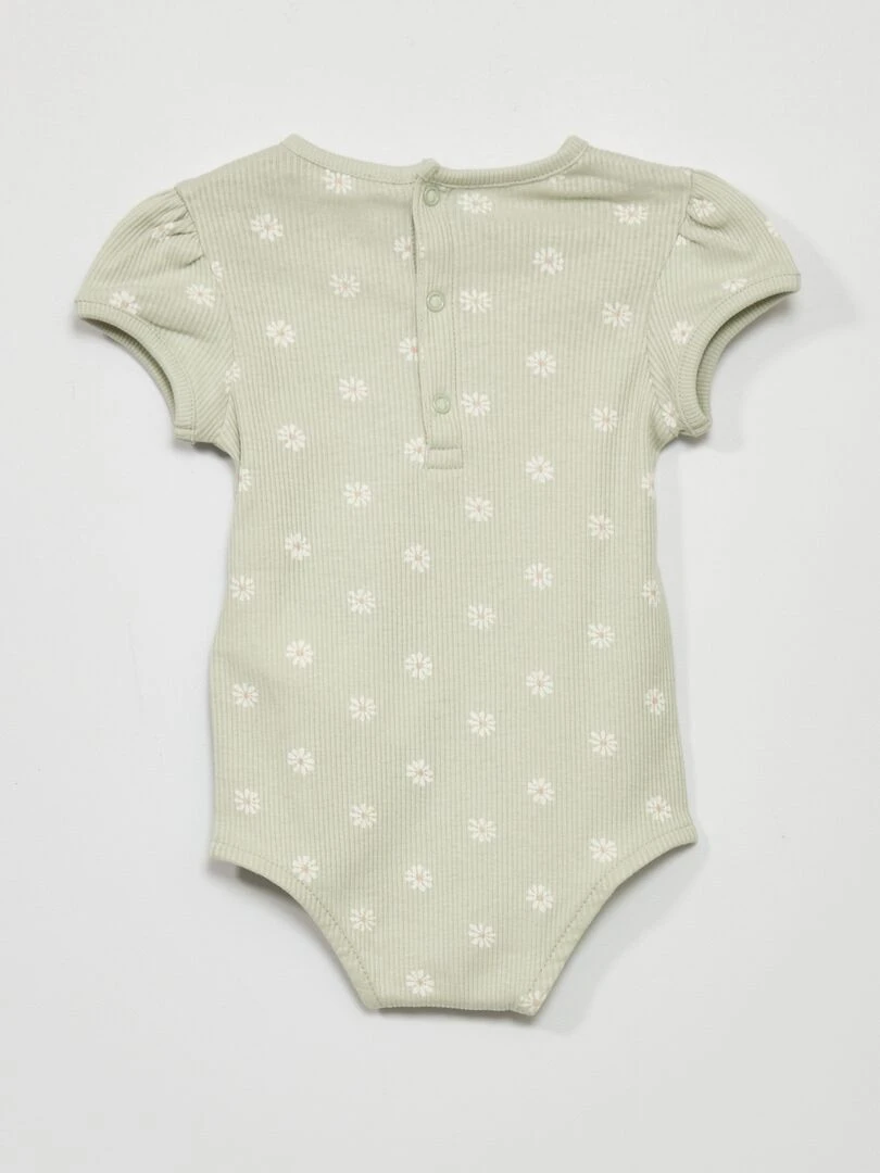 Body côtelé à motif   Vert