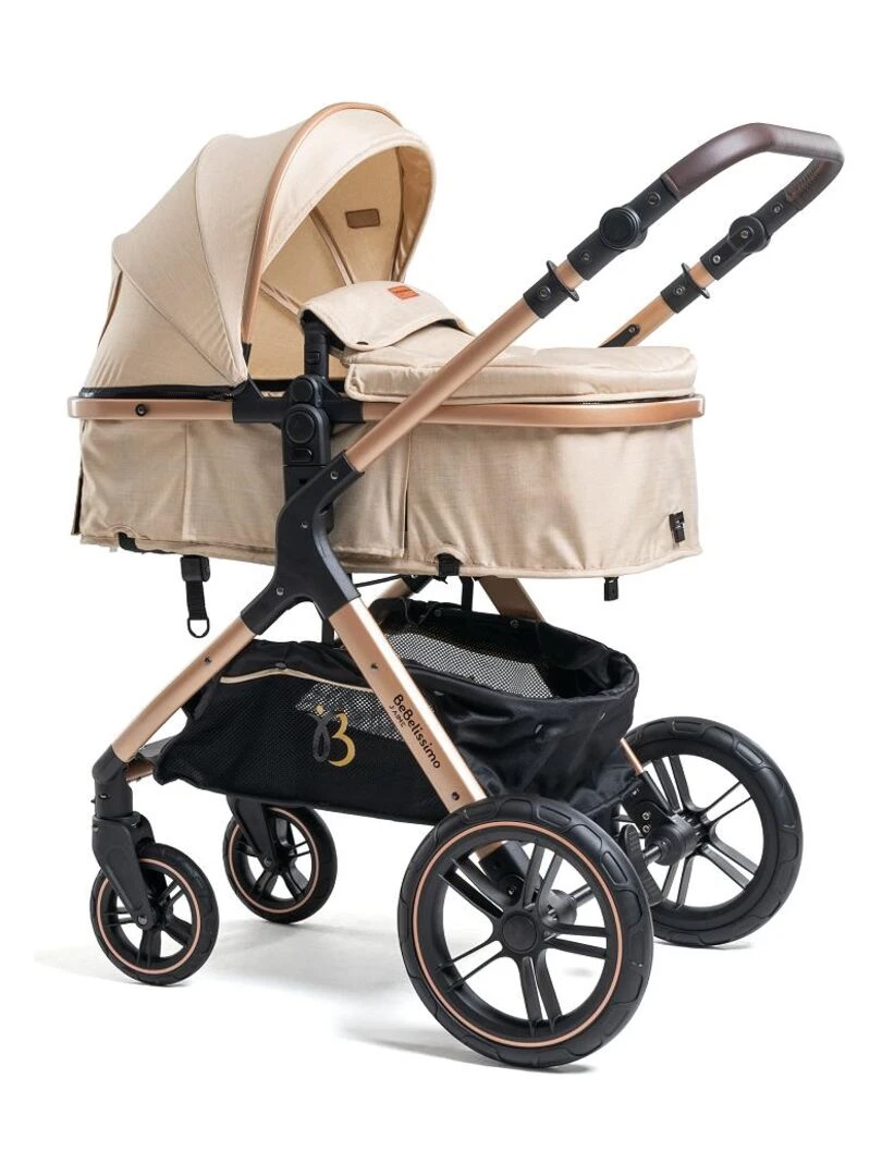 Poussette combinée trio 3 en 1 siège auto 0m – nacelle – jusqu’à 22kg beige Premium Beige