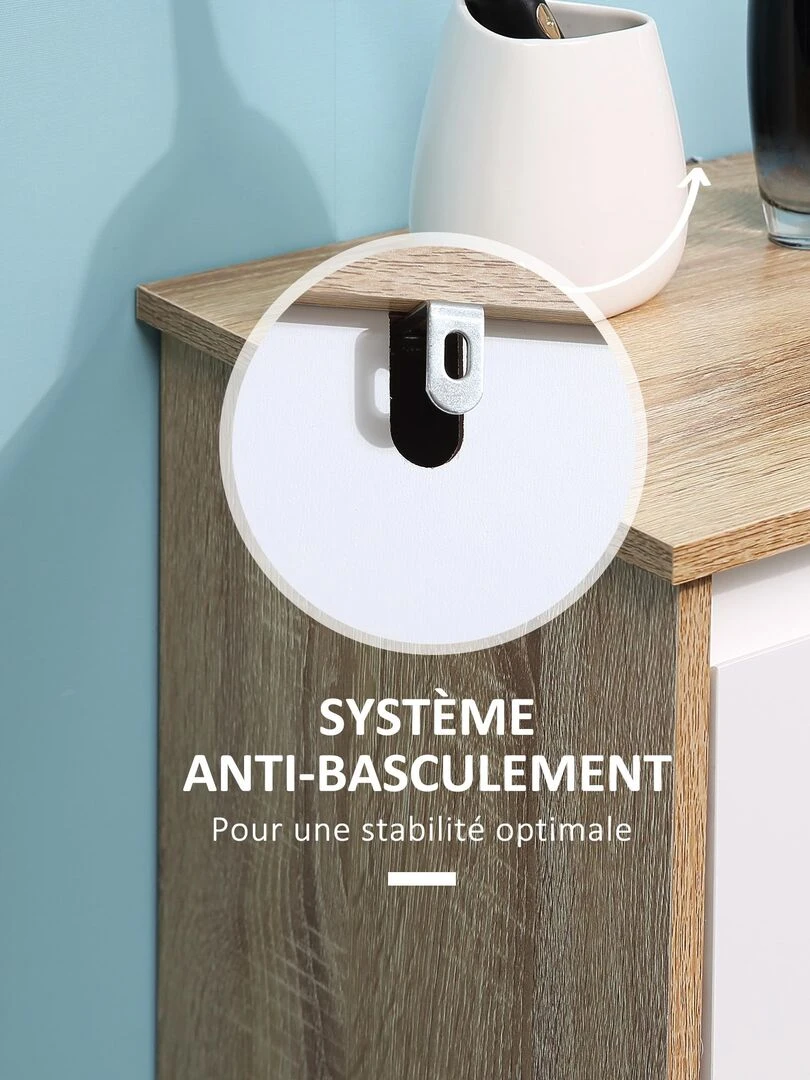 Meuble colonne bas salle de bain style cosy porte tiroir   Beige