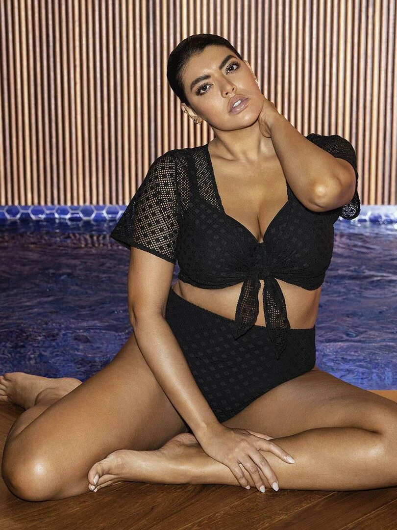 Bolero de plage grande taille Bazaruto   Noir