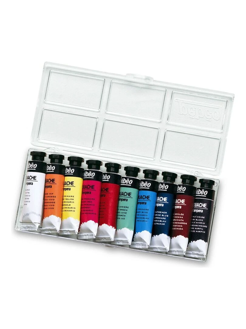 10 tubes de gouache 10 x 10 ml Couleurs assorties N/A
