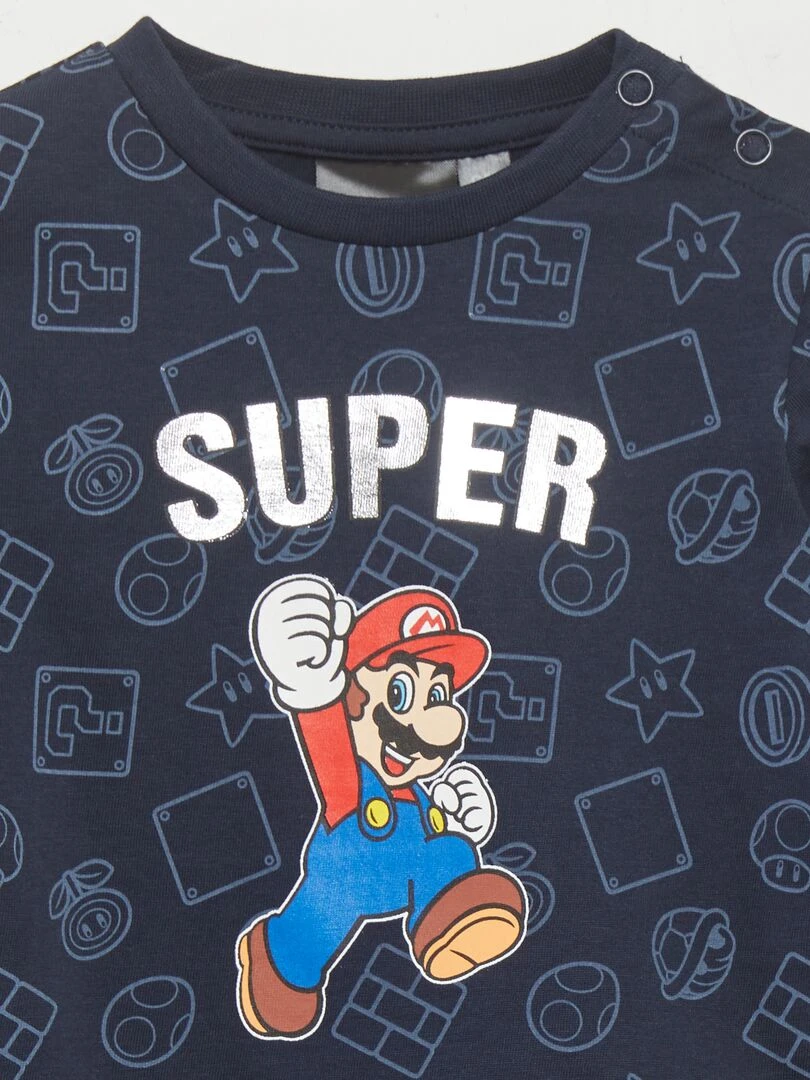 T shirt à manches longues 'Super Mario' Bleu marine