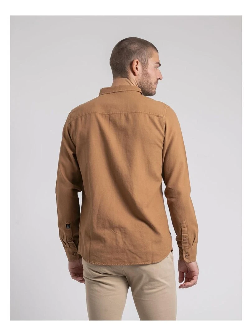 Chemise manches longues pur coton TAMORIS   Marron caramel