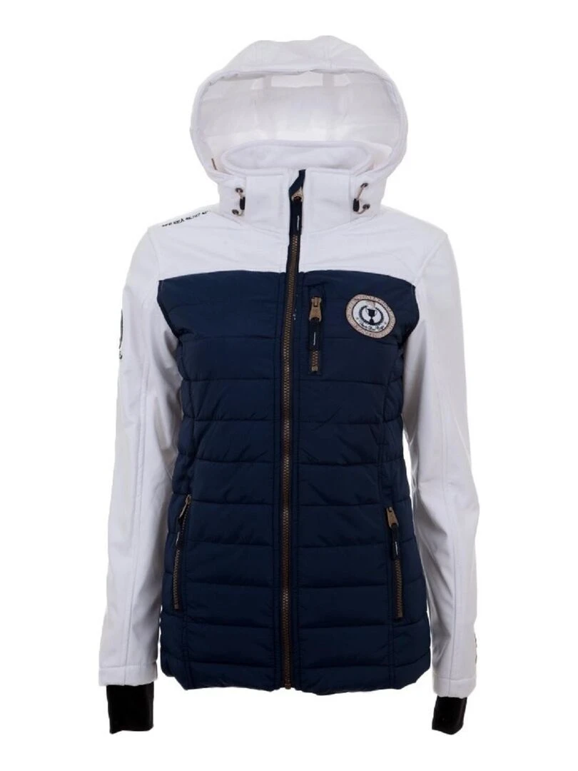 Blouson softshell femme ANDREI   VENT DU CAP   Noir Bleu marine Blanc