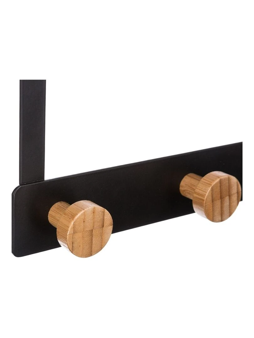 Patère métal bambou 5 têtes pour porte noir Noir