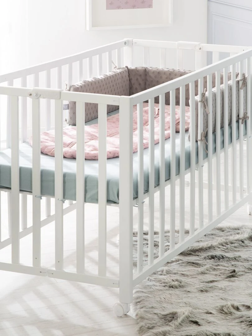 ROBA Lit pliable "Fold Up" 60x120   Réglable en hauteur   Bois blanc   Blanc