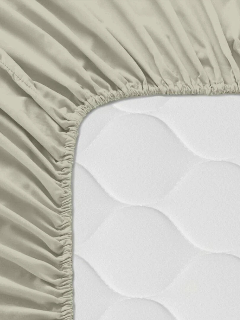 Drap housse Basic "Happyfriday"   Beige clair