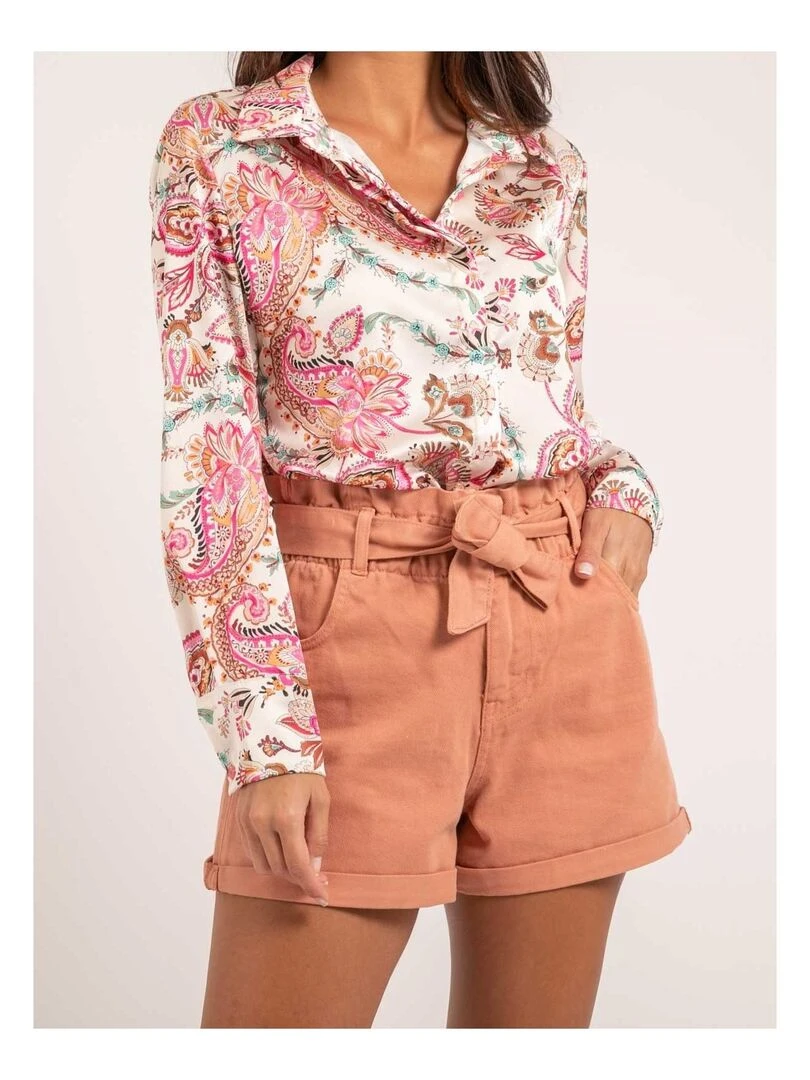 Chemise motifs OLIANE   Rose